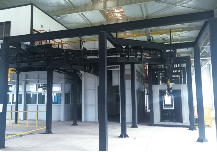 礦山機(jī)械地推鏈和積放鏈涂裝線